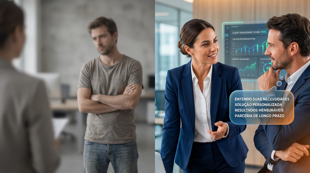 contrates vendedor profissional VS genérico